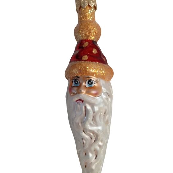 Christopher Radko Santa Head 2 Face Icicle Long Beard Christmas Ornament - Picture 11 of 16